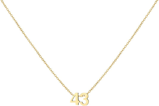 Number Necklace for Women Dainty 18K Gold Plated Pendant Necklace Charm Birth Month Personalized Jewelry Birthday Gift