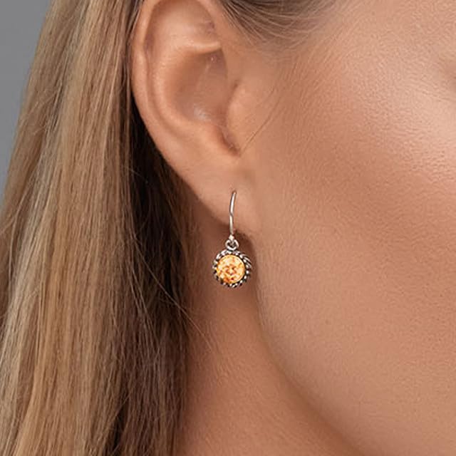 JEAN RACHEL JEWELRY 925 Sterling Silver Dangle Earrings for Women - Rope with Cubic Zirconia Vintage Design - Hypoallergenic, Lead & Nickel Free - Artisan Handcrafted Statement Earrings