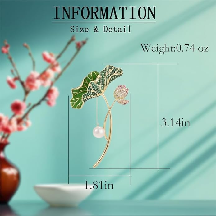 Flower Brooch Pin - Rhinestone Flower Pin 18k Gold Plated - Thanksgiving Day, Birthday, Wedding Gifts for Mom, Wife