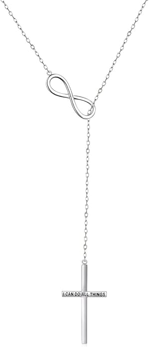 S925 Sterling Silver Y Necklace for Women butterfly/infinity Cross Necklace Lariat Necklace Drop Necklaces Y Necklace Jewelry for Women