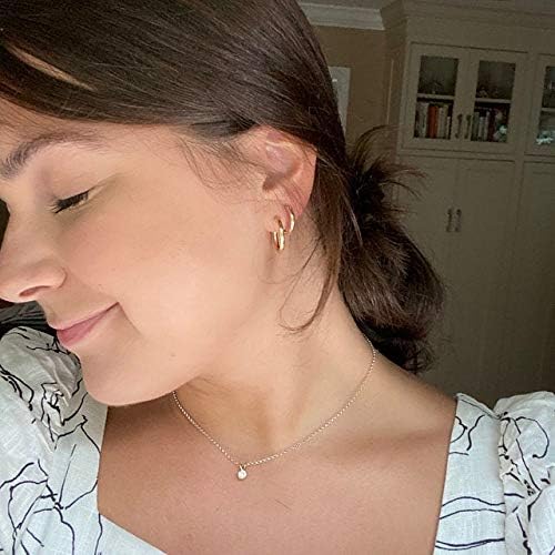 Gacimy Gold Hoop Earrings for Women 14K Real Gold Plated Hoops with 925 Sterling Silver Post