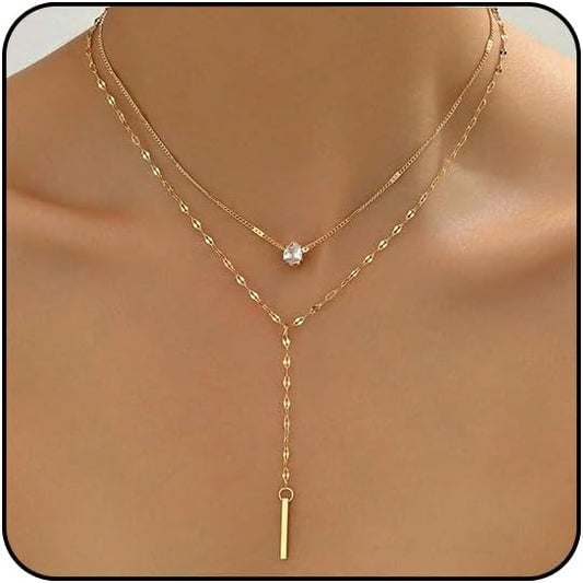 Otxas Lariat Necklace for Women Long Y Shaped Necklaces for Women Drop Necklace Y Shaped Jewelry
