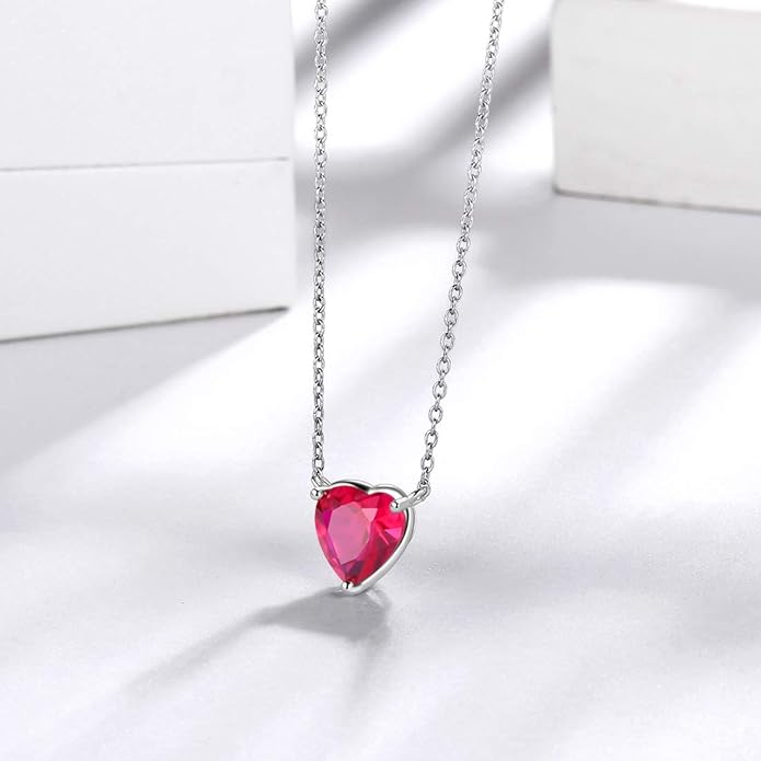 Aurora Tears 925 Sterling Silver 12 Birthstone Hearts Jewelry Women Crystal Wedding/Engagement/Bridal Heart Necklace/Earring/Ring/Bracelet Sets Jewellery