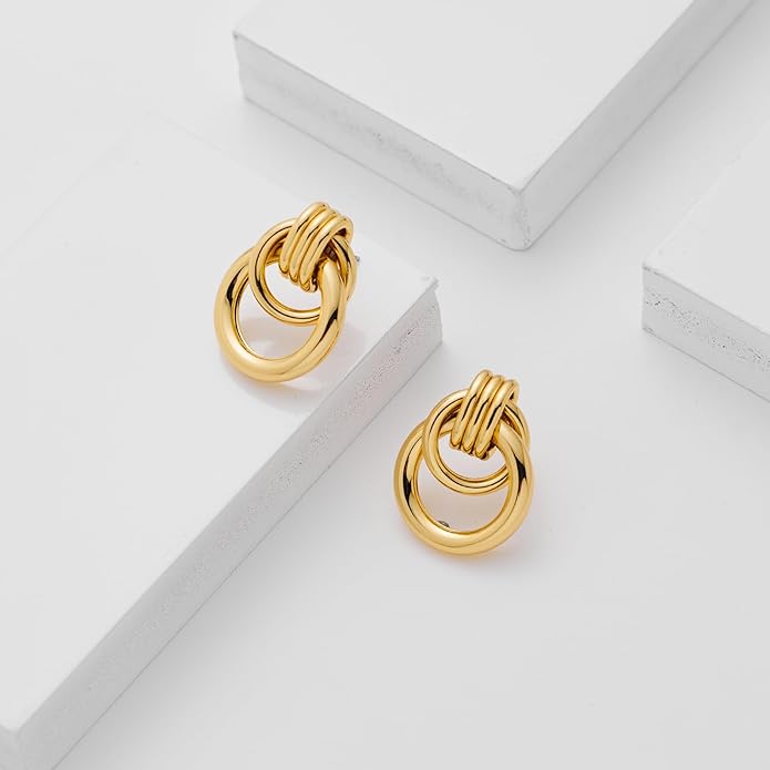 LILIE&WHITE Gold Chain Dangle Earrings - Women's Hypoallergenic Fashion Gift Earrings