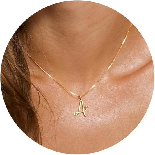 Initial Necklaces for Women Trendy, Dainty Silver Letter Necklace Cute Pendant Choker Name Necklace Personalized Costume Monogram Silver Jewelry Necklace for Women Valentines Gifts