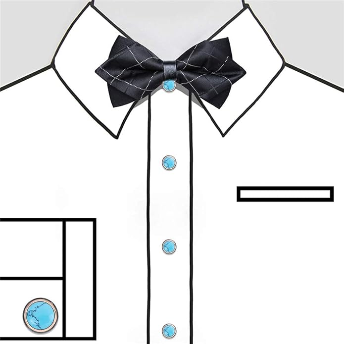 HAWSON Cufflinks and Studs for Men-Fashion Men Vintage Enamel Carbon Fiber Tuxedo Shirt Cufflinks and Studs Set for Regular Wedding Business Accessories