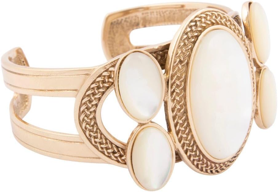 Barse Jewelry Mother of Pearl Ovation Golden Cuff Bracelet
