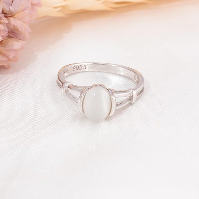 CiNily 18K Gold Plated Opal Ring-White Fire Opal & Amethyst & Cubic Zirconia Women Jewelry Gemstone Engagement Anniversary Ring Size 5-13