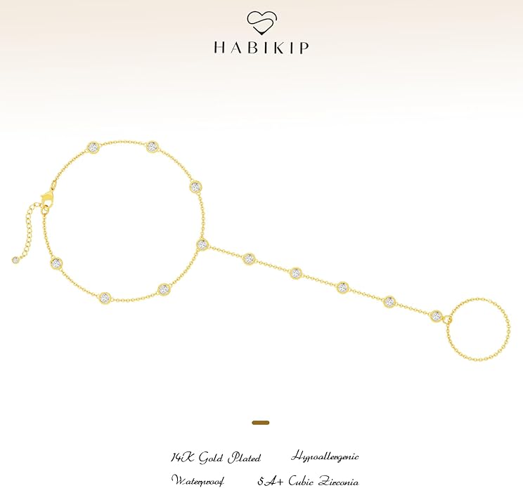 Hand Chain Bracelet for Women, Finger Ring Bracelets for Women Trendy, Dainty Simple Waterproof Bracelet Fashion Jewelry for Women