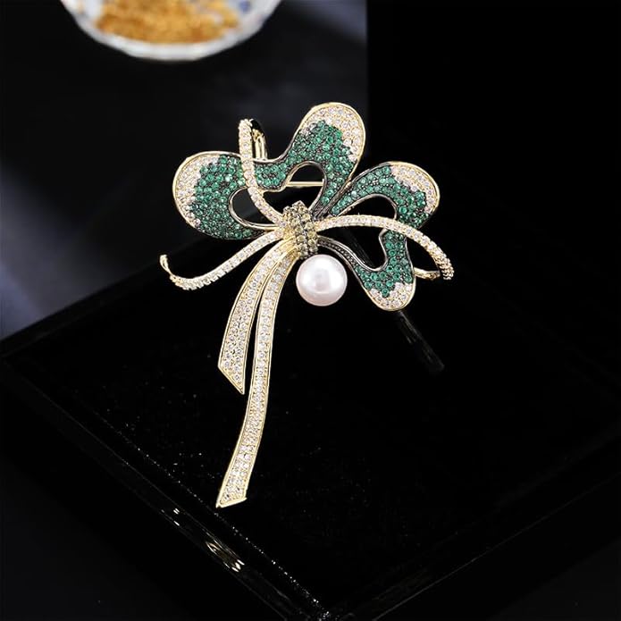 14K Gold Luxury Butterfly Brooch Sparkling Moissanite Accents & Enamel Painted Details, Retro Chic for Cheongsam, Coats & Formal Attire