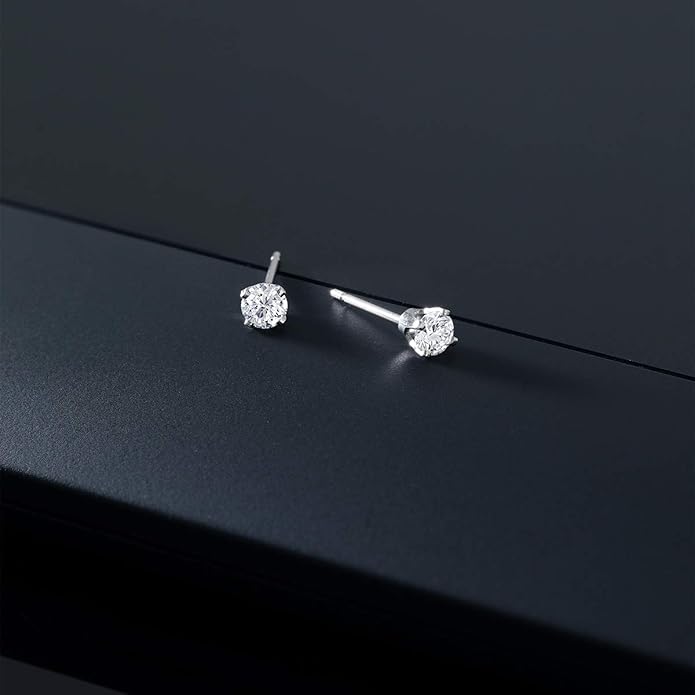 Gem Stone King 0.20 to 6 Cttw 14K Gold Lab Grown Diamond Stud Earrings | Gold Earrings For Women Men | E-F Color | VS1-VS2 Clarity