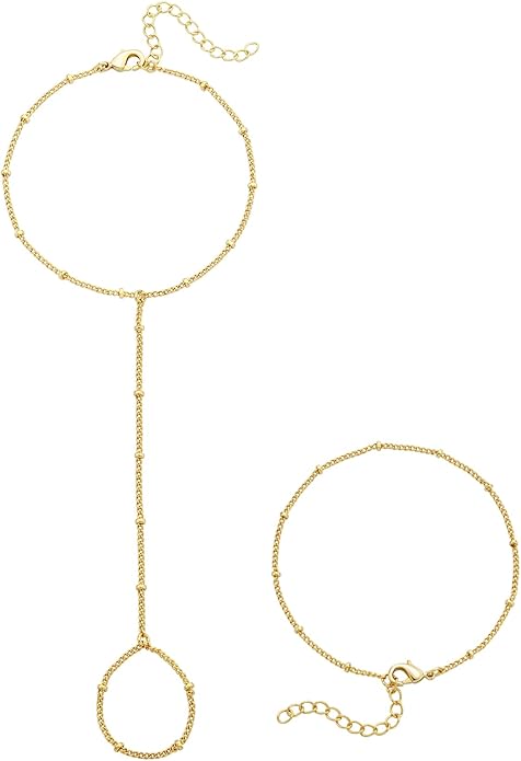 adoyi Gold Bracelets for Women, 14K Gold Plated Stackable Bracelet Stack Set Adjustable Charm Paperclip Chain Cuban Link Layered Waterproof Jewelry Sets Gifts for Womens 6.0/6.8/7.2"