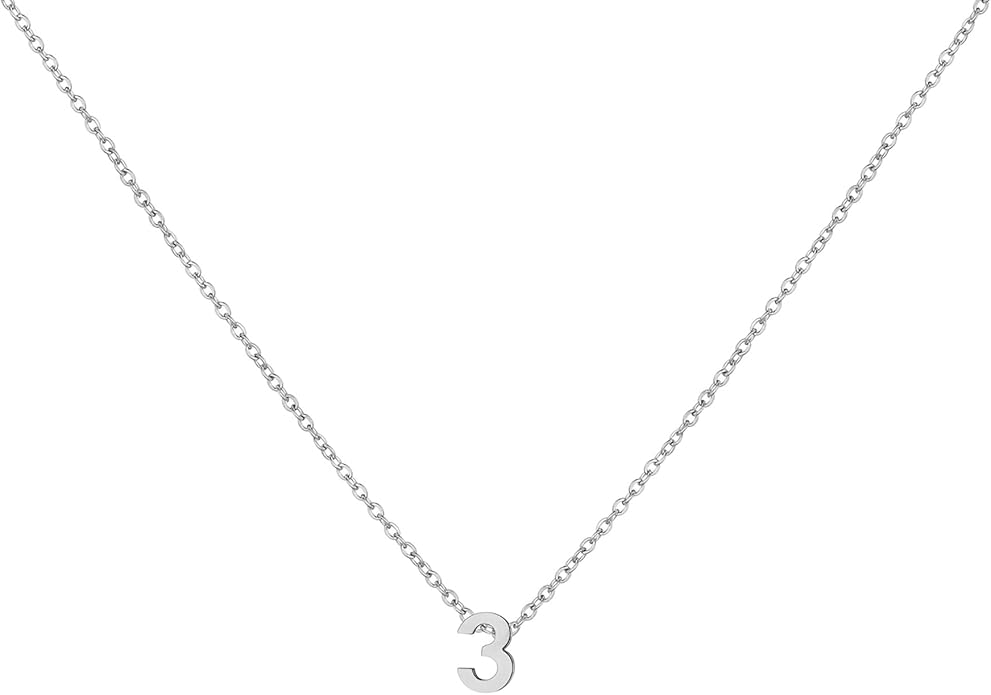Number Necklace for Women Dainty 18K Gold Plated Pendant Necklace Charm Birth Month Personalized Jewelry Birthday Gift