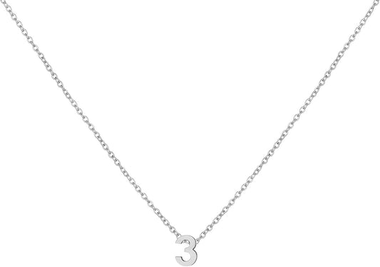 Number Necklace for Women Dainty 18K Gold Plated Pendant Necklace Charm Birth Month Personalized Jewelry Birthday Gift