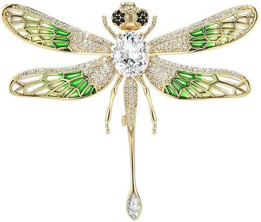 18K Gold Brooch Rhinestone Animal Brooch Pin Elegant Lapel Pin Wedding Jewelry Christmas Gift Dress Accessories for Women