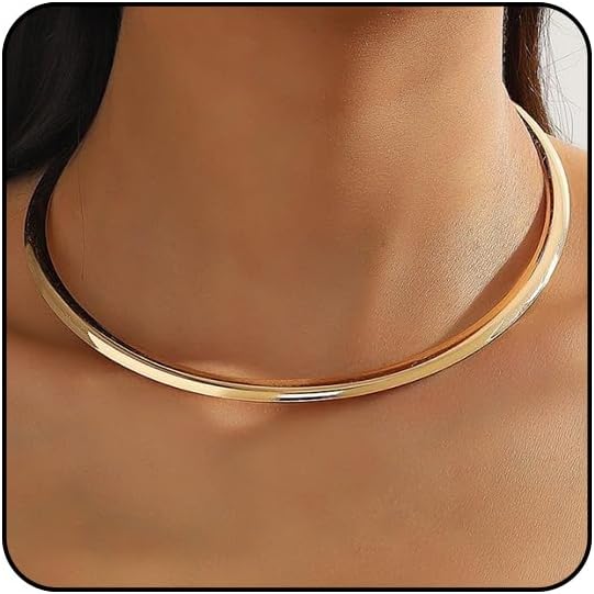 Collar Necklace for Woman Trendy Silver Choker Necklaces for Woman Statement Open Round Collar Choker Necklace
