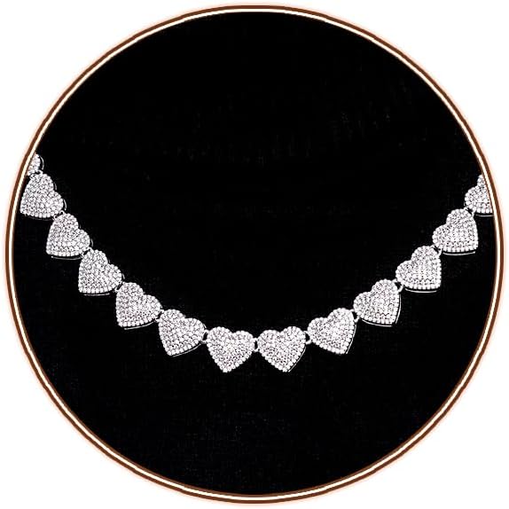 Zeffy Dainty Gold Heart Necklace for Women Trendy 14K Gold/Silver Plate Cute Heart Pendant Choker Necklaces Gold Love Heart Chain Necklace for Women Dainty Gold Jewelry Gifts for Women