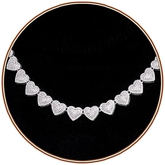 Zeffy Dainty Gold Heart Necklace for Women Trendy 14K Gold/Silver Plate Cute Heart Pendant Choker Necklaces Gold Love Heart Chain Necklace for Women Dainty Gold Jewelry Gifts for Women