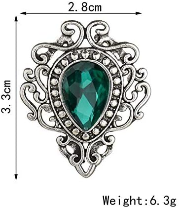 Vintage Silver Color Men's Brooches for Women Lovely Water Drop Badge Flame Crystal Brooch Lapel Pins Fashion Jewelry