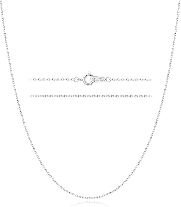 Gacimy 925 Sterling Silver Chain for Women, 1mm 1.3mm 1.5mm 1.8mm Cable Chain Necklaces