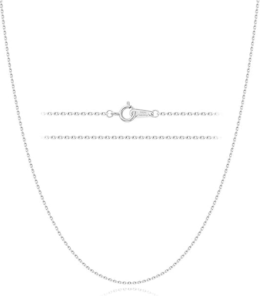 Gacimy 925 Sterling Silver Chain for Women, 1mm 1.3mm 1.5mm 1.8mm Cable Chain Necklaces