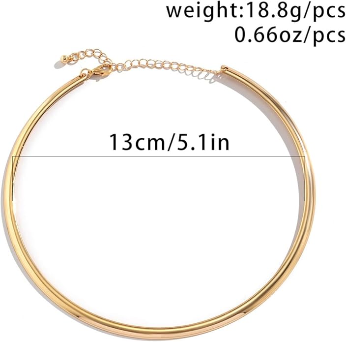 Gold Collar Necklace for Women Trendy African Jewelry Minimalist Statement Choker Metal Jewelry Gifts for Parties, Evenings, and Everyday Wear