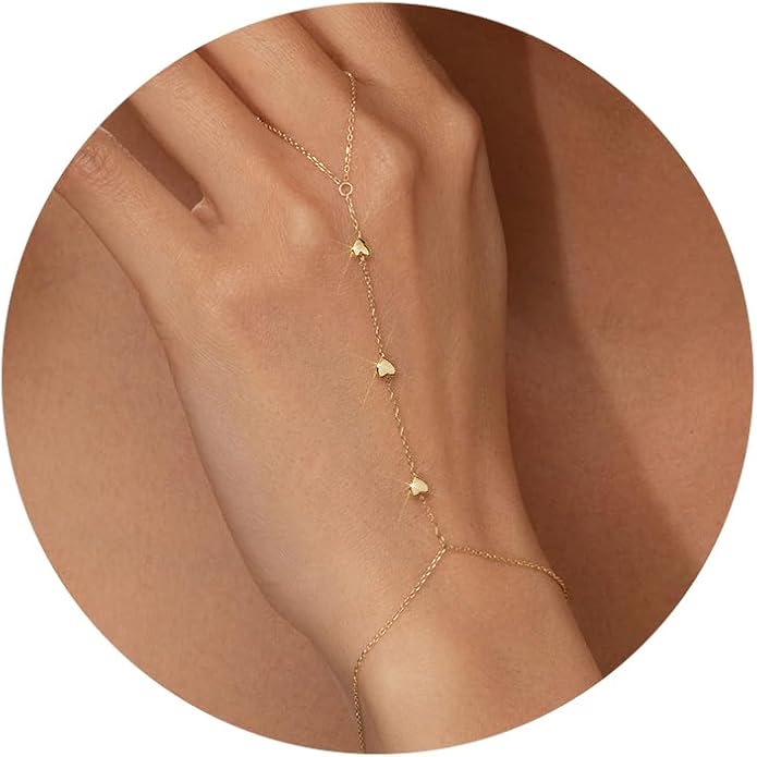 adoyi Gold Bracelets for Women, 14K Gold Plated Stackable Bracelet Stack Set Adjustable Charm Paperclip Chain Cuban Link Layered Waterproof Jewelry Sets Gifts for Womens 6.0/6.8/7.2"