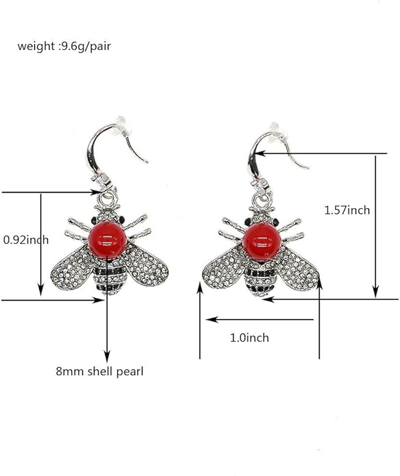 Honey Bee Brooches Crystal Insect Themed Bee Brooch Animal Fashion Shell Pearl Brooch Pin Gold Tone