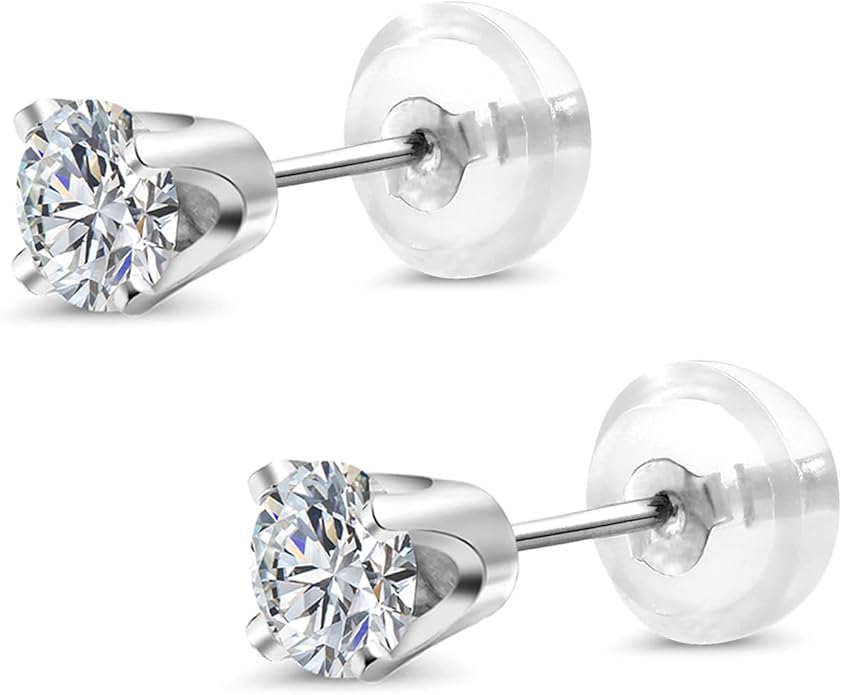 Gem Stone King 0.20 to 6 Cttw 14K Gold Lab Grown Diamond Stud Earrings | Gold Earrings For Women Men | E-F Color | VS1-VS2 Clarity