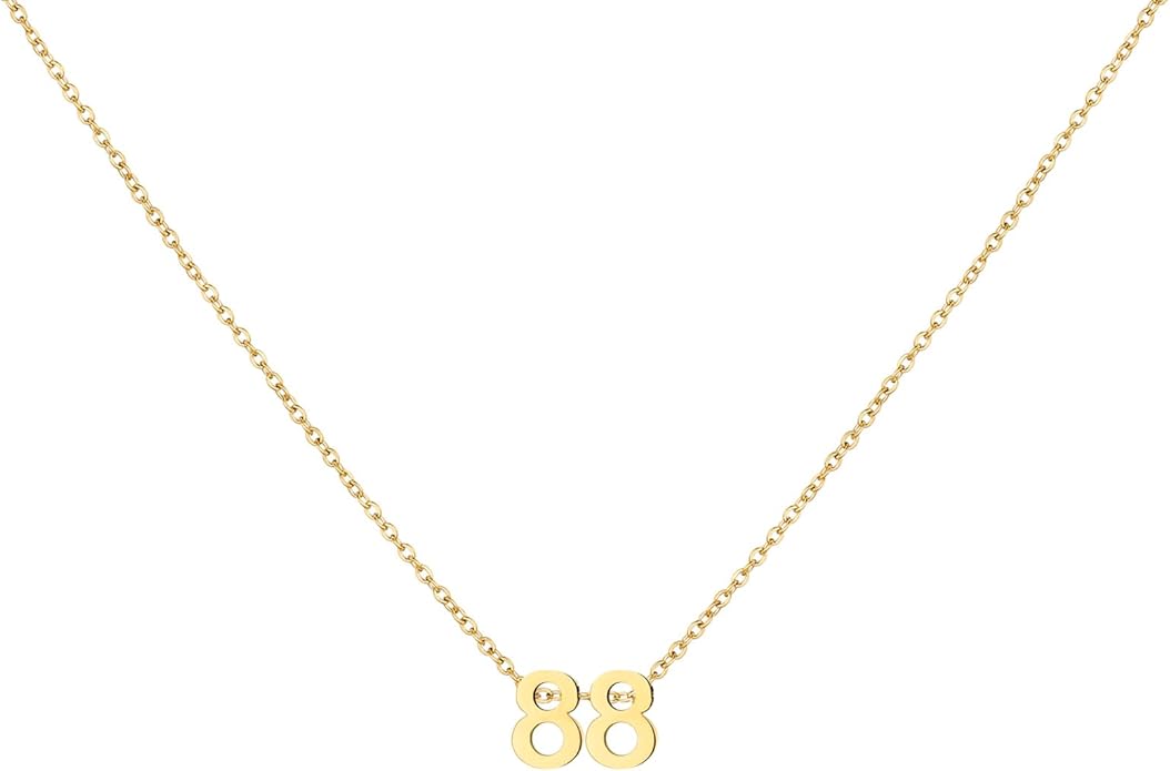 Number Necklace for Women Dainty 18K Gold Plated Pendant Necklace Charm Birth Month Personalized Jewelry Birthday Gift