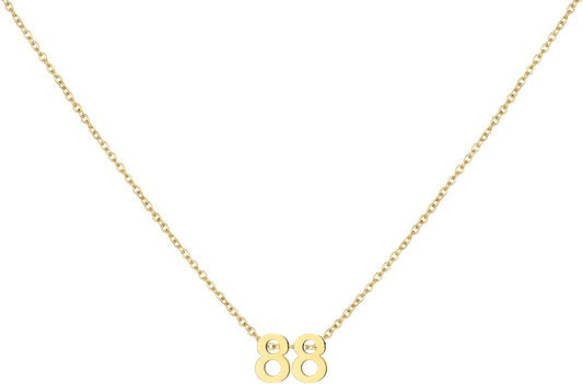Number Necklace for Women Dainty 18K Gold Plated Pendant Necklace Charm Birth Month Personalized Jewelry Birthday Gift