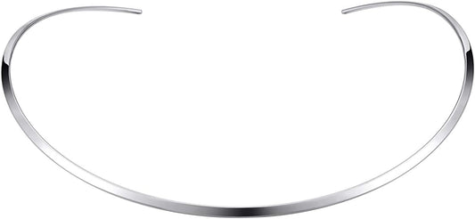 HooAMI Stainless Steel Silver Choker Necklace for Women