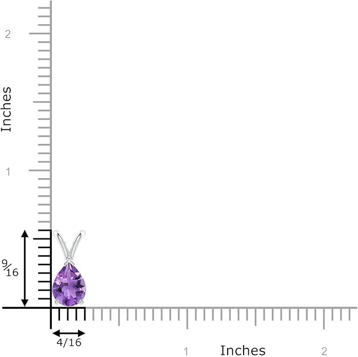 Angara Natural Amethyst Solitaire Pendant for Women | V-Bale Pear-Shaped Amethyst Solitaire Pendant in 14K Solid Gold/Silver/Platinum | February Birthday, Anniversary, Gemstone Jewellery Gift