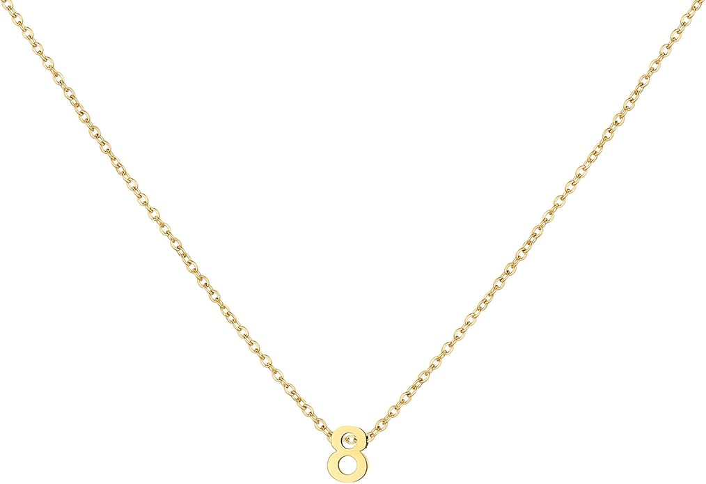 Number Necklace for Women Dainty 18K Gold Plated Pendant Necklace Charm Birth Month Personalized Jewelry Birthday Gift
