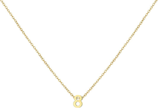 Number Necklace for Women Dainty 18K Gold Plated Pendant Necklace Charm Birth Month Personalized Jewelry Birthday Gift