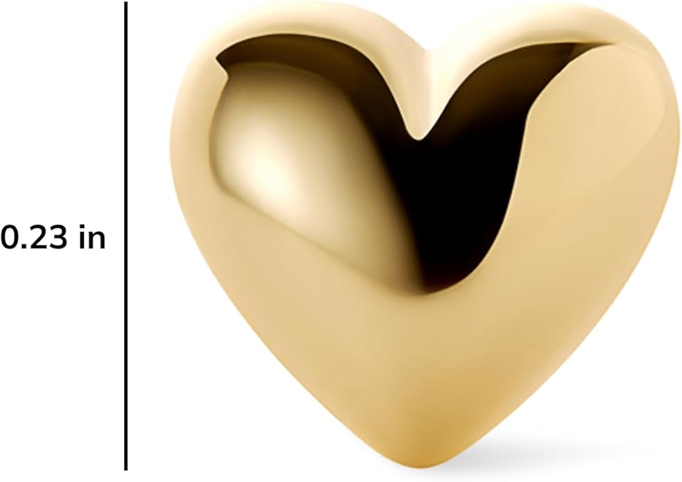 Ana Luisa Puffed Heart Earrings - Heart Charm Huggie Hoops and Earring Stud Styles - Dainty 14K Gold Plated, Silver Rhodium Plated & Mixed Metal Silver & Gold Earrings - Hypoallergenic Water-Resistant