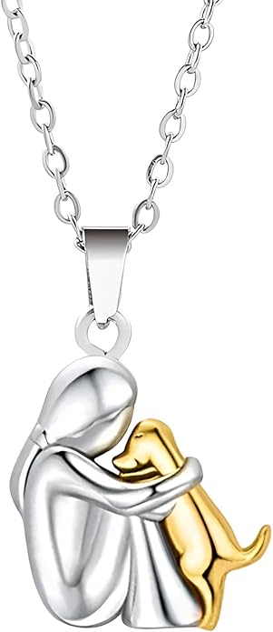 925 Sterling Silver Hug Necklace For Women And Men, 14K Yellow Gold Hugged Dog Necklace, Mom And Hug, Hug Angel Wings Pendant, Two Hands Hugs And Kisses Necklace, Hugging Necklaces For Women