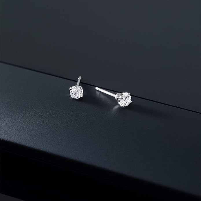 Gem Stone King 0.20 to 6 Cttw 14K Gold Lab Grown Diamond Stud Earrings | Gold Earrings For Women Men | E-F Color | VS1-VS2 Clarity