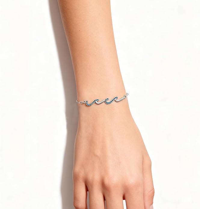 Gift for Best Friends Female,Wave Friendship Bracelet for Women,Bestie Gifts for Women,925 Sterling Silver Bracelet Gifts for Friends Birthday Gift Graduation Gift