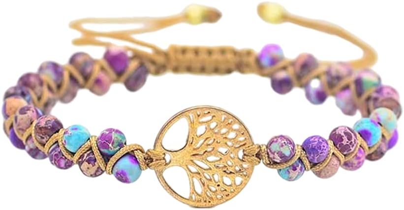 ZOSOJONA Boho Handmade Natural Stone Wrap Bracelets Turquoises Crystal Beads Bracelet Jewelry