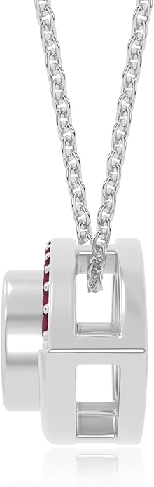 Natural Gemstone with Moissanite Evil Eye Pendant Necklaces for Women in Silver/18K Yellow/Rose Gold Vermeil,Birthstone Jewelry Gifts for Her Birthday,Anniversary, Graduation