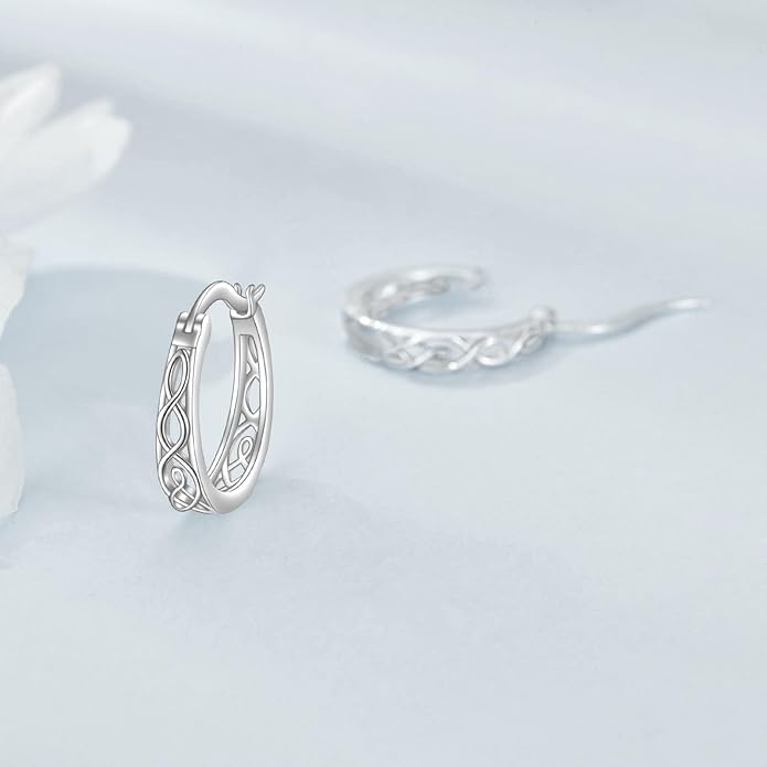 Sterling Silver Hoop Earrings Small Hoop Sun/Leaf/Triangle Huggie Earrings for Women Hypoallergenic
