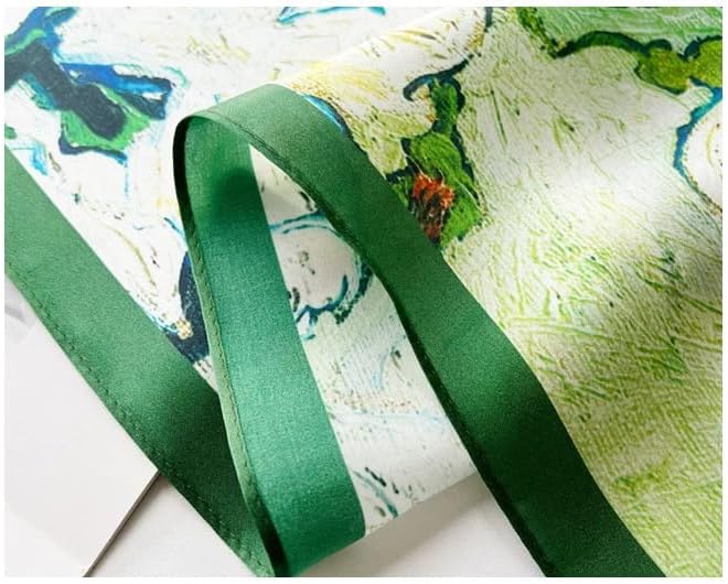 ANDANTINO 100% Mulberry Silk Square Scarf for Hair-25.6" X25.6'' Women Men Natural Silk Neckerchief Digital Printed Headscarf