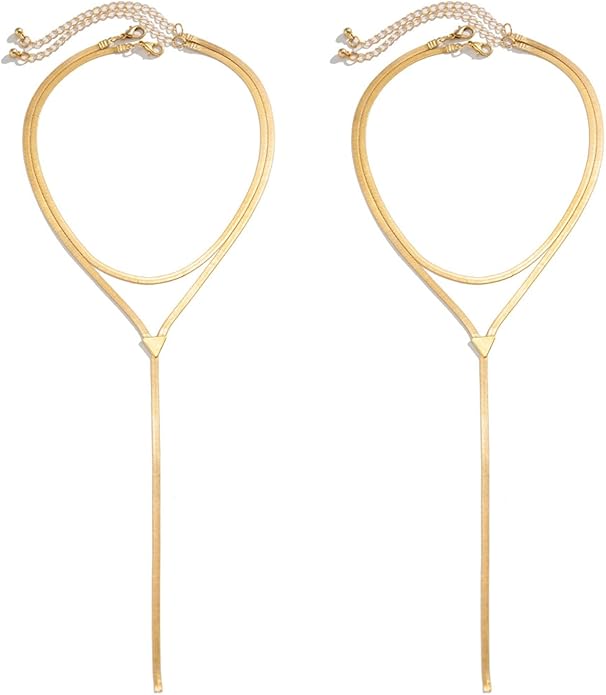 Chunky Gold Choker Necklace for Women,Trendy Silver Statement Necklace Long Snake Chain Drop Necklace,Charm Prom Body Jewelry Accessories Gifts