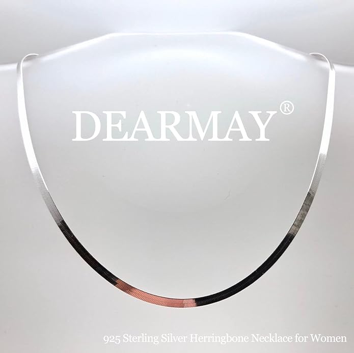 DEARMAY 14K Gold Plated Necklaces for Women, Dainty Gold Herringbone Choker Necklace Thin Layered Snake Chain Jewelry for Gifts