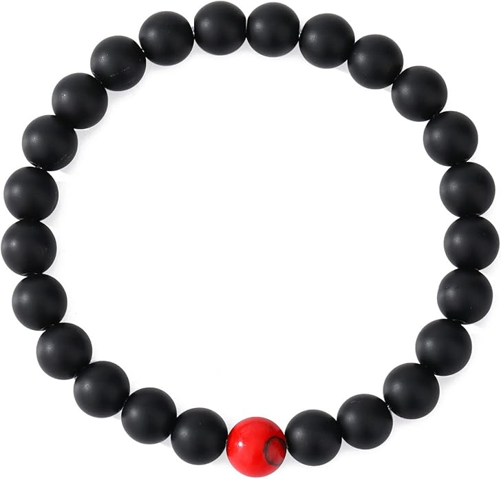 MengPa Mens Beaded Bracelets Couples Matching Bracelet Set Lava Rock Beads for Women Stone Jewelry