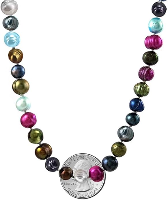 Savlano 7-8MM Cultured Freshwater Baroque Natural Pearl Bead Necklace- 36”-inch Long Single Strand Pearl Necklace, For Women Comes with Gift Box