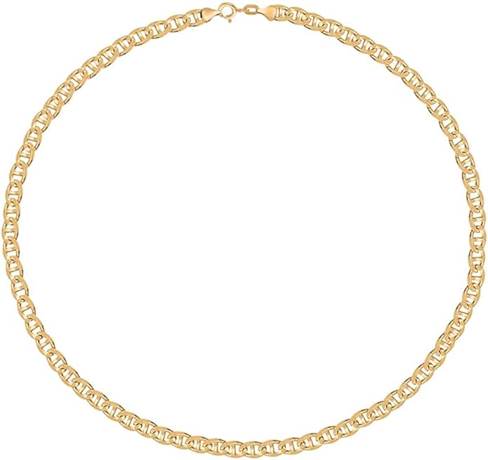 Savlano 14K Solid Gold Italian Chain Figaro, Rope, Mariner, Box, Cuban 14 Karat Anklet for Women Comes With Gift Box - Made in Italy
