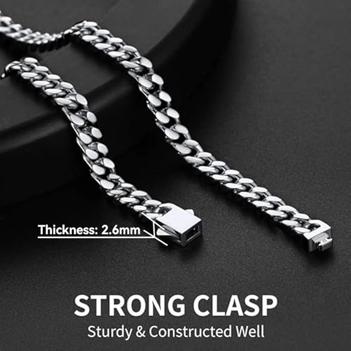 ChainsHouse Stainless Steel Mens Cuban Link Chain, Black/ 18K Gold Plated Miami Cuban Chain Necklace, 5mm/7mm/9mm/12mm/14mm Width, No Tarnish& Durable Hip Hop Mens Jewelry, 18"-30", Send Gift Box