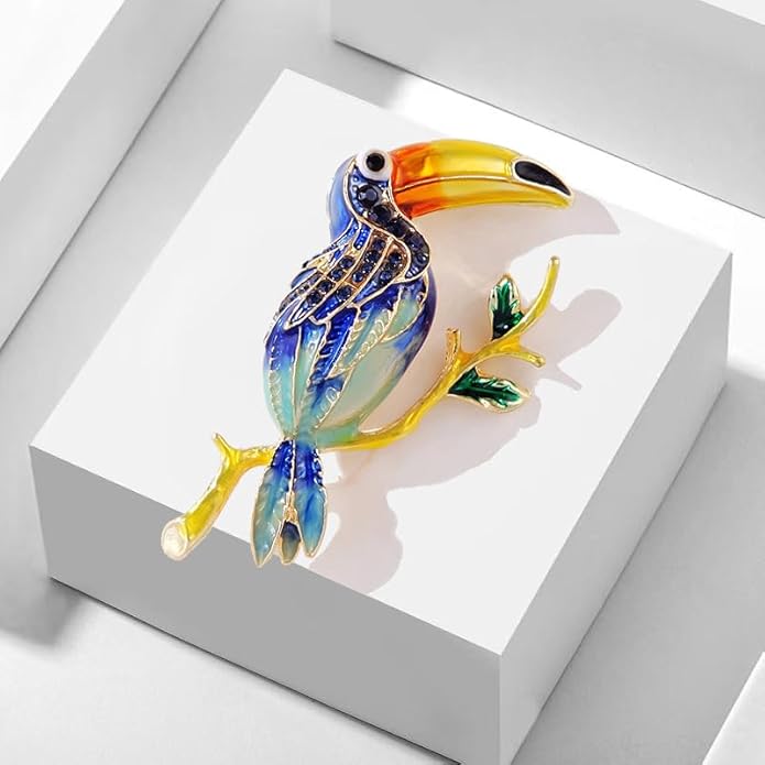 Soumimi Bird Theme Brooch Pin Cute Bird Animal Brooches Accessories Christmas Birthday Gift for Women
